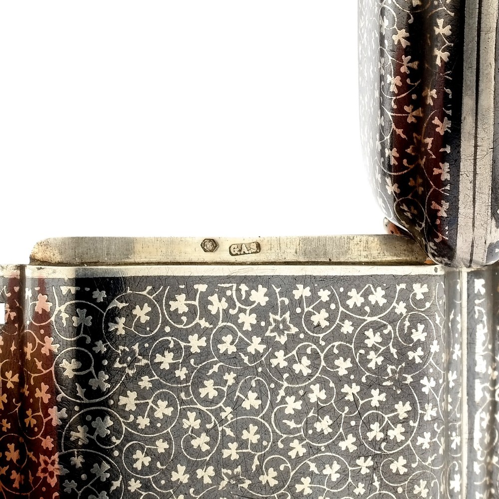 Rare Georg Adam Scheid GAS Solid Silver & Niello Cigarette Case