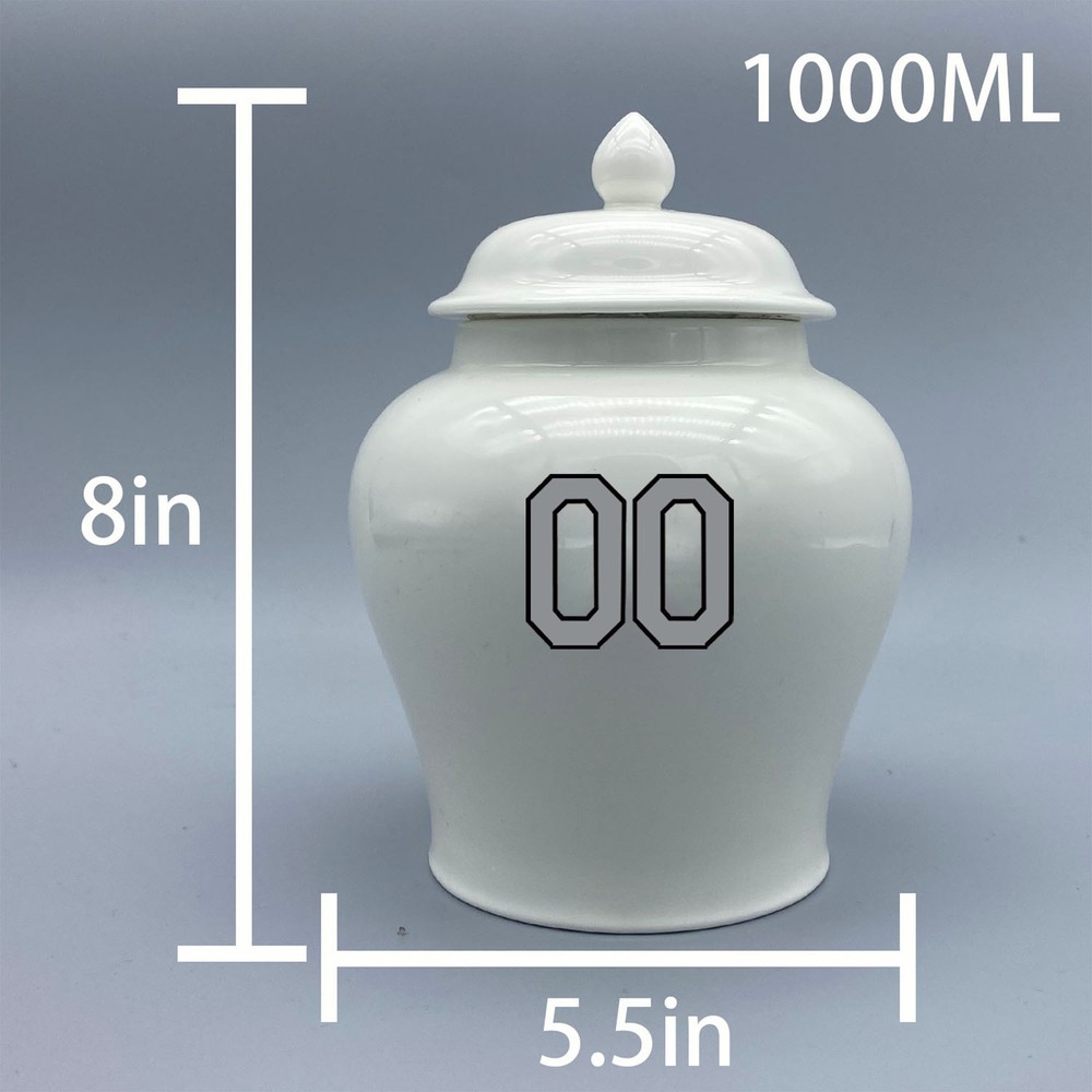 Ceramic Medium Urn for Colorado Rockies Baseball Theme, Custom Text & Number