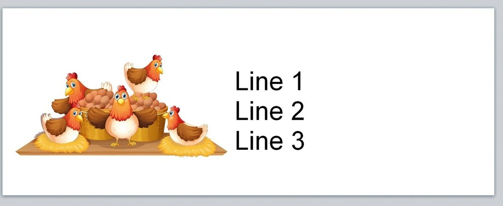 Personalized Address Labels Farm Chickens and Eggs (JX 337)