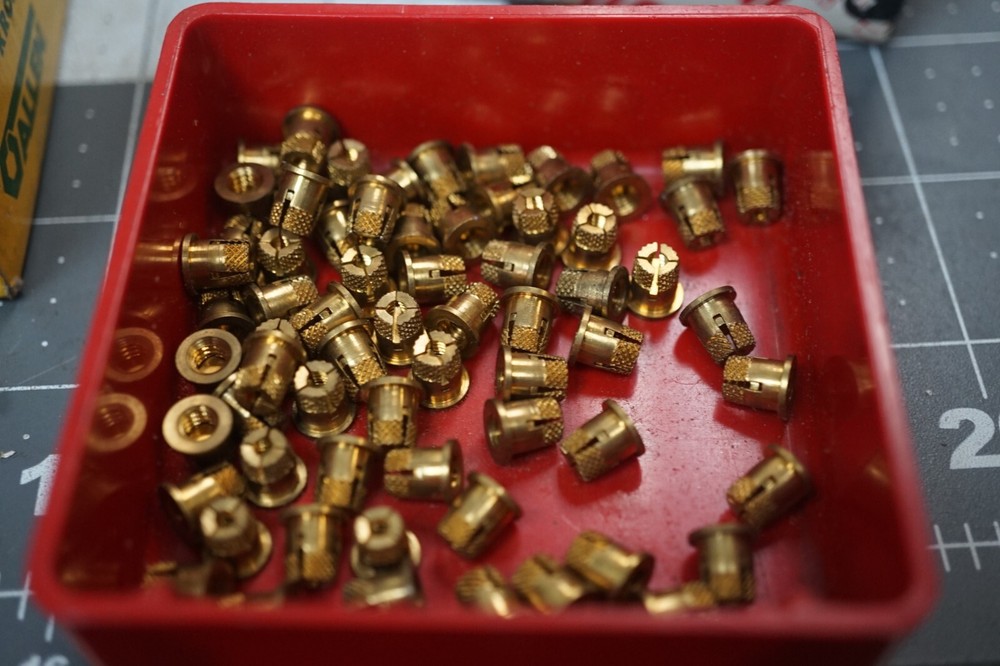Lot of 50 Pressfit Brass Threaded inserts 8-32
