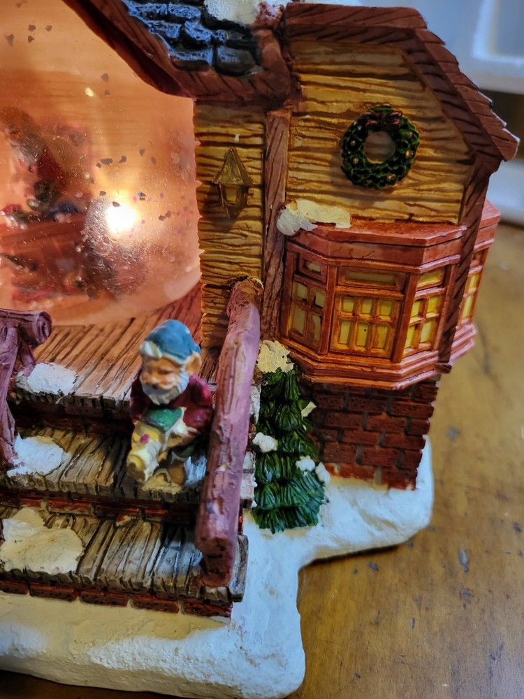 Globe Structure Christmas Snow Globe Santa’s Workshop - Working Light