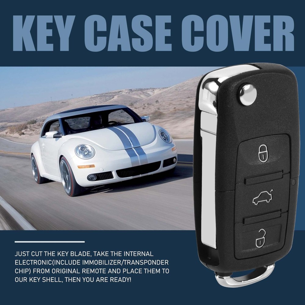 3 Button Keyless Entry Remote Flip Key Case Schl3159