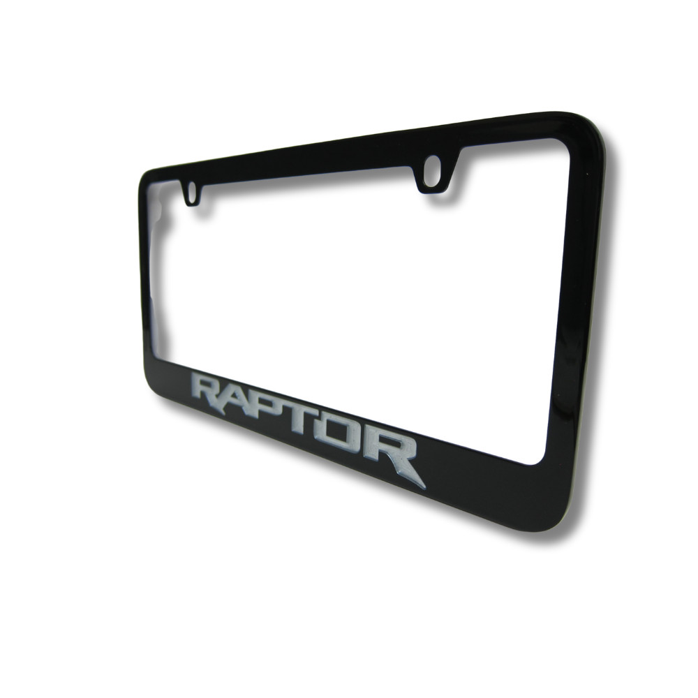 Ford Raptor Engraved Solid Metal Black License Plate Frame Official Licensed