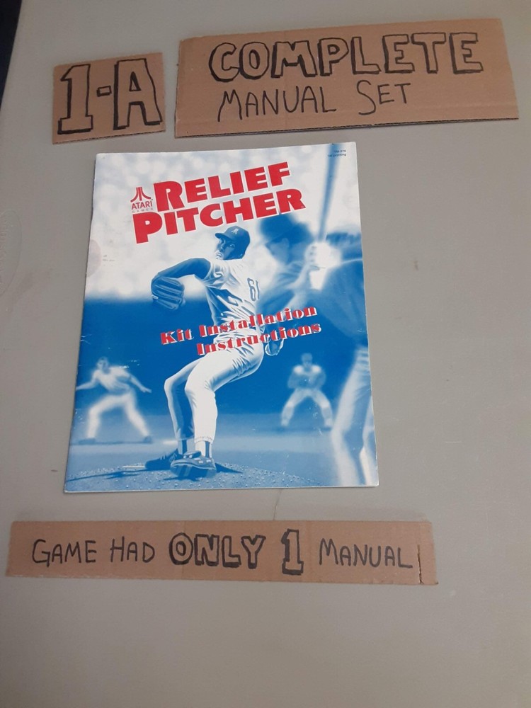 Original Arcade Manual: RELIEF PITCHER (kit) - ATARI - 1992 - FREE SHIPPING