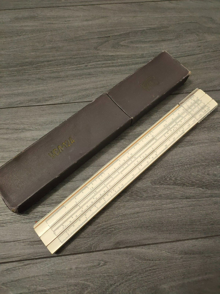 ANTIQUE MILITARY USSR SOVIET LOGARITHMIC SLIDE RULER