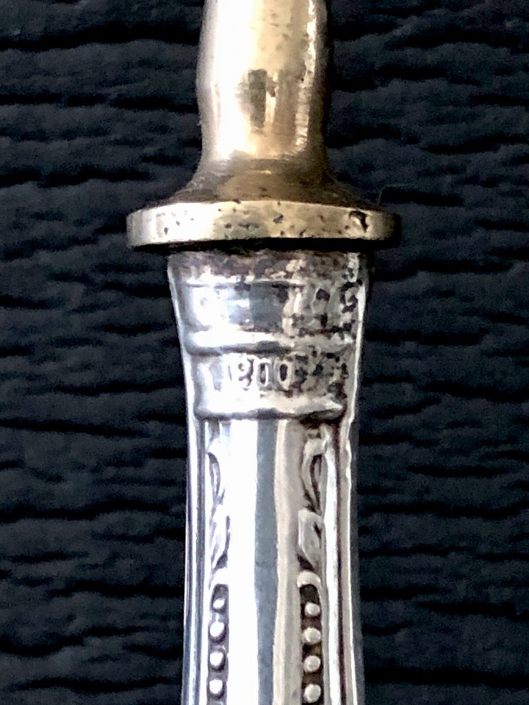 Antique Continental 800 Silver Handle Serving Desert/Appetizer Spoon