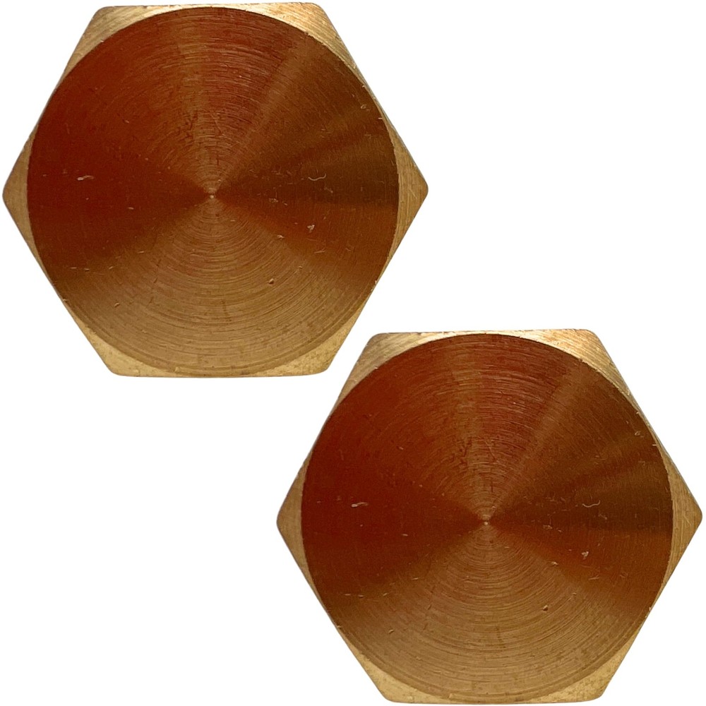 2 Pack Brass Pipe Plug 3/4" NPT Male Outer Hex Head Male,
