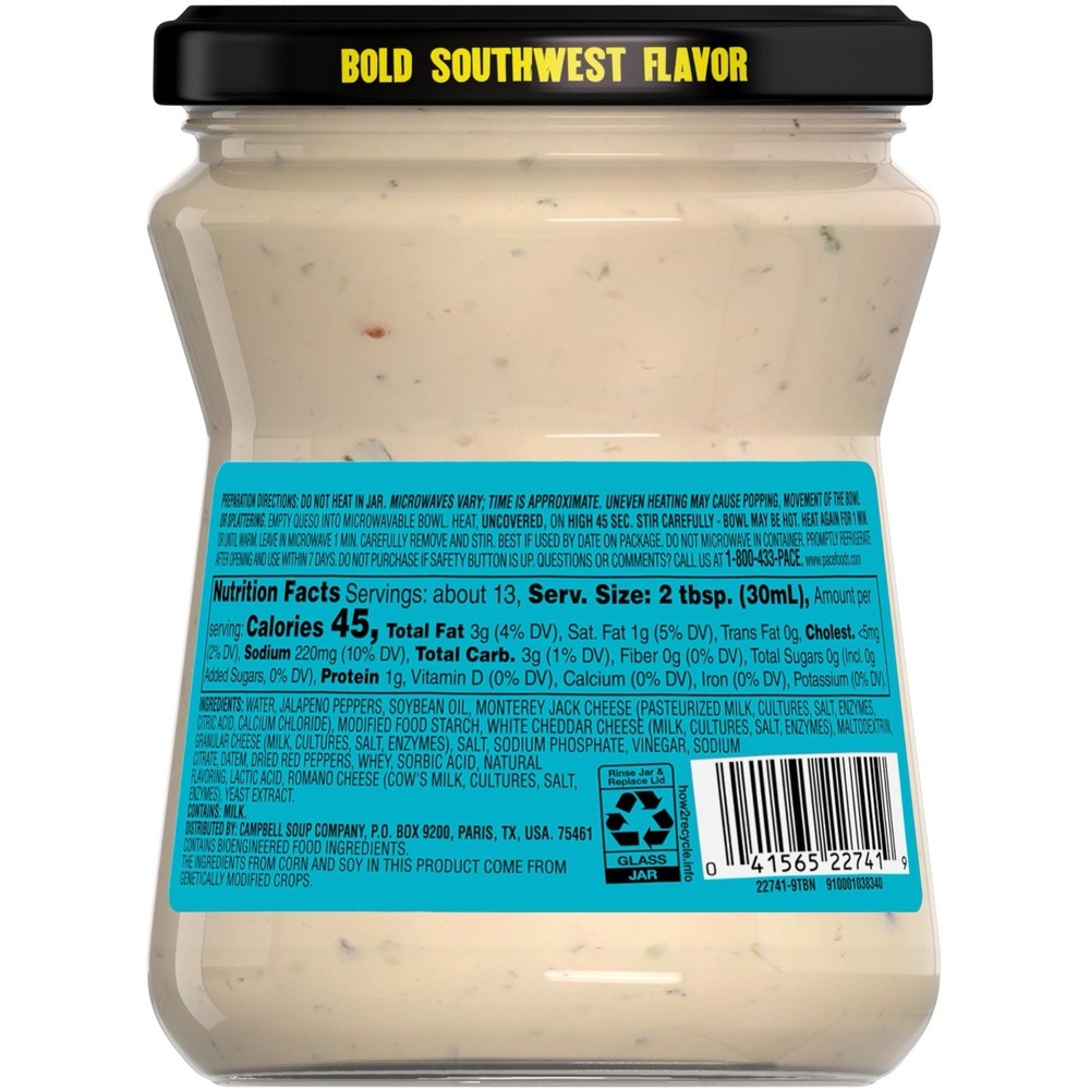 Pace Medium Queso Blanco Cheese 🫕 Dip, 15 oz Jar