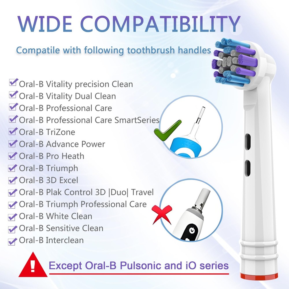 Replacement Toothbrush Heads Compatible with Oral B Braun, 4 Pack Professiona...