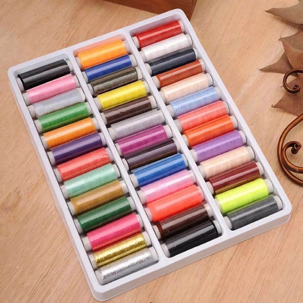 39Pcs Colored Sewing Thread Set Random Colors Polyester Spool Sewing Thread New