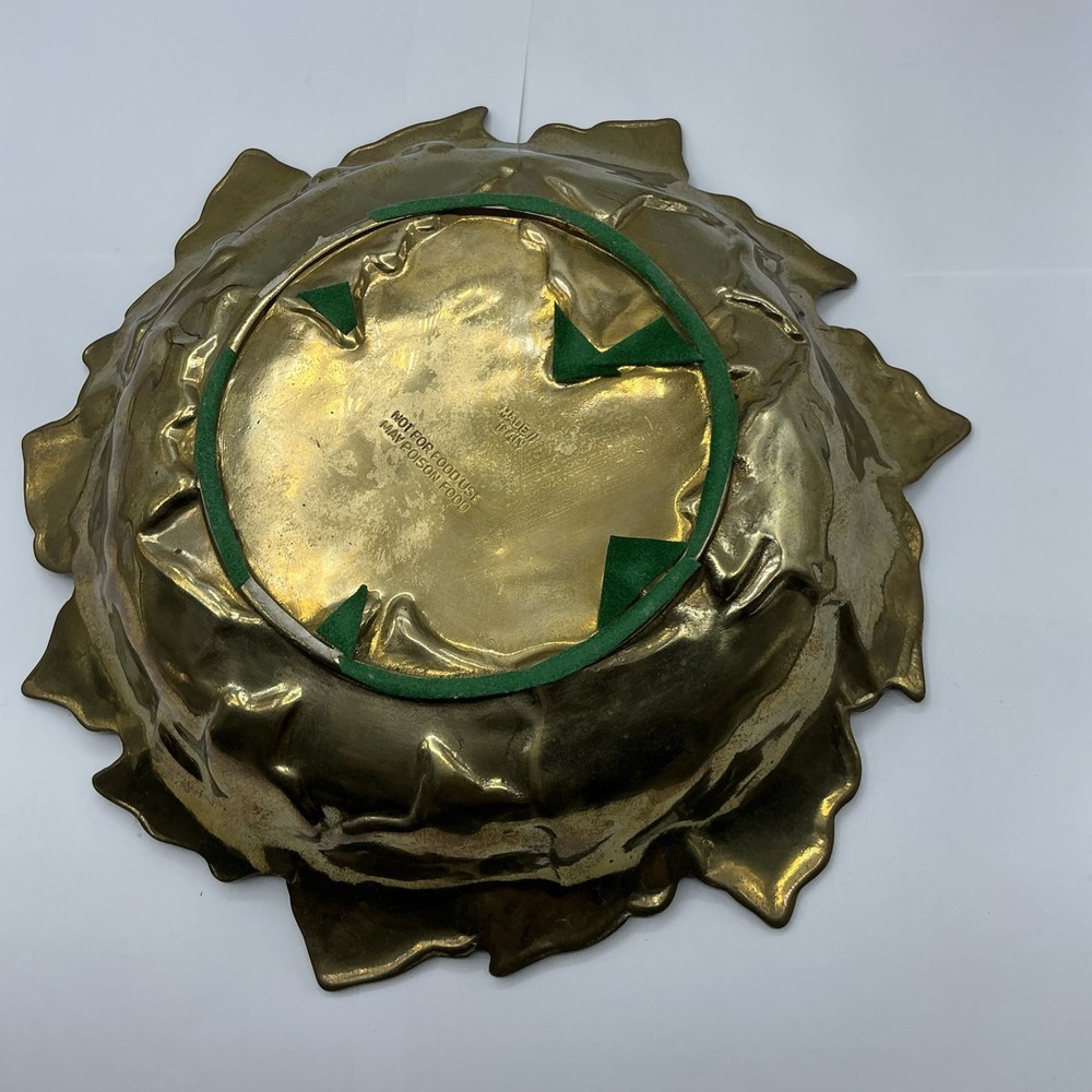 Italian Solid Brass Maple Leaf Decorative Bowl MCM , Academia, Fall, Cottage
