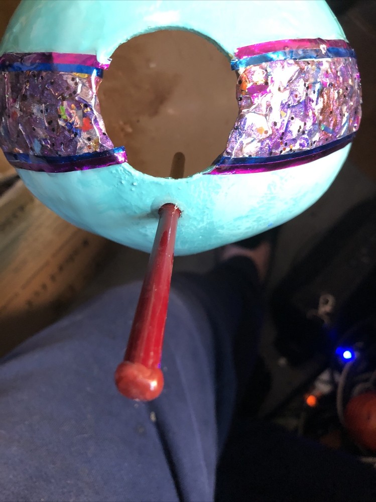 Gourd Hand Painted And Epoxy And Beaded