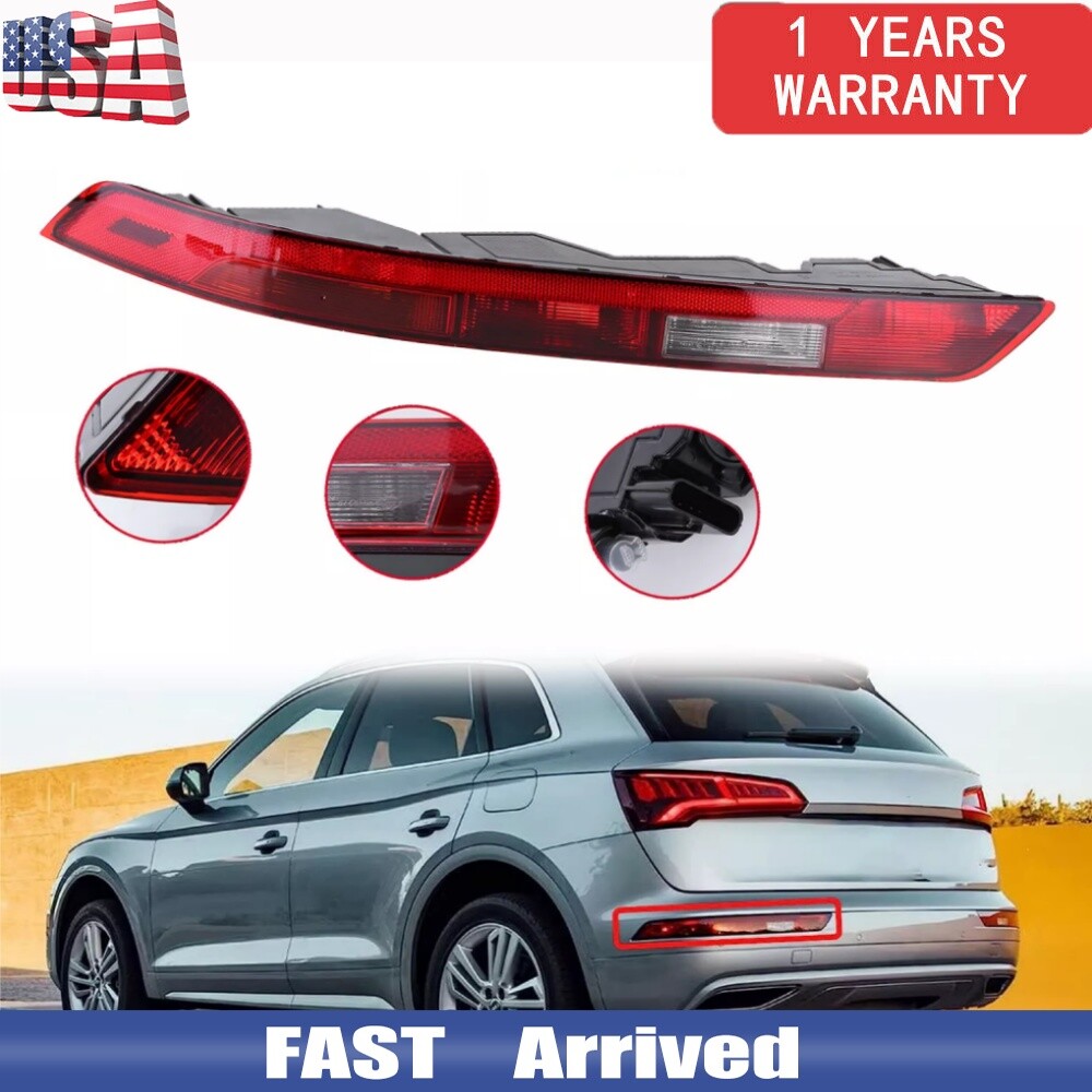 For Audi Q5 2018-2023 Rear Bumper Lower Tail Light Stop Lamp W/5 Bulb Left Side