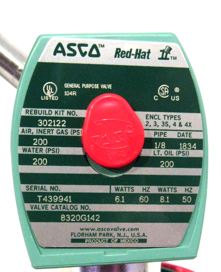 NEW ASCO 8290B045 PISTON VALVE 1/2'