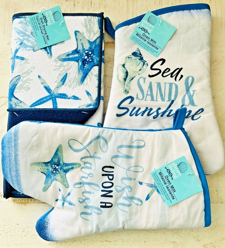 SHORE LIVING DRYING MAT & OVEN MITT BUNDLE