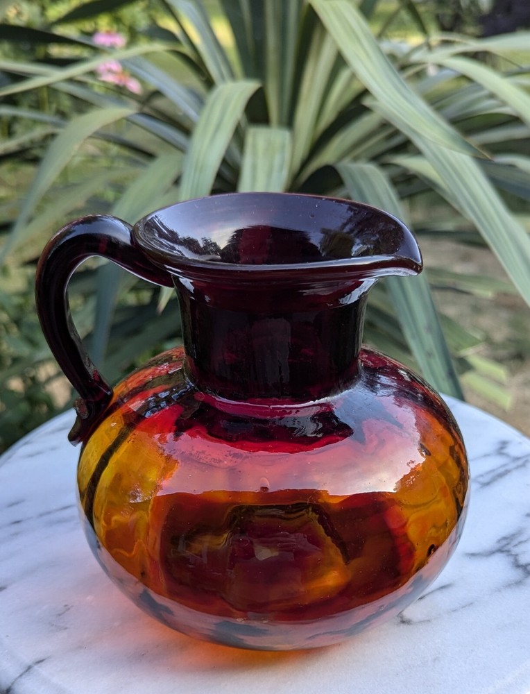 Hand Made Amberina Pitcher