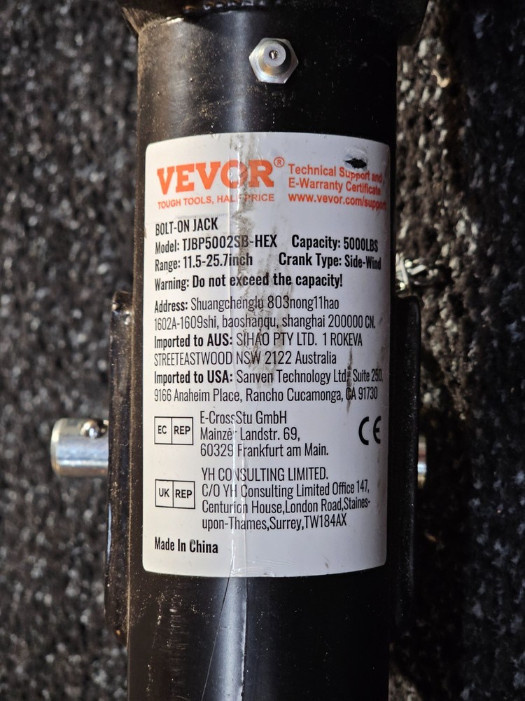 VEVOR 5000 lbs Dynamic Load Capacity, Heavy Duty Swivel Bolt-on Trailer Jack