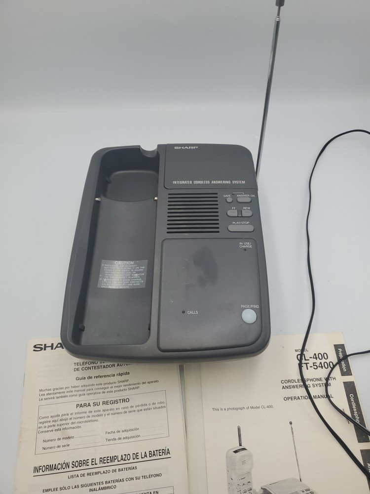 SHARP Integrated Cordless Answering System, FT5400 Gray