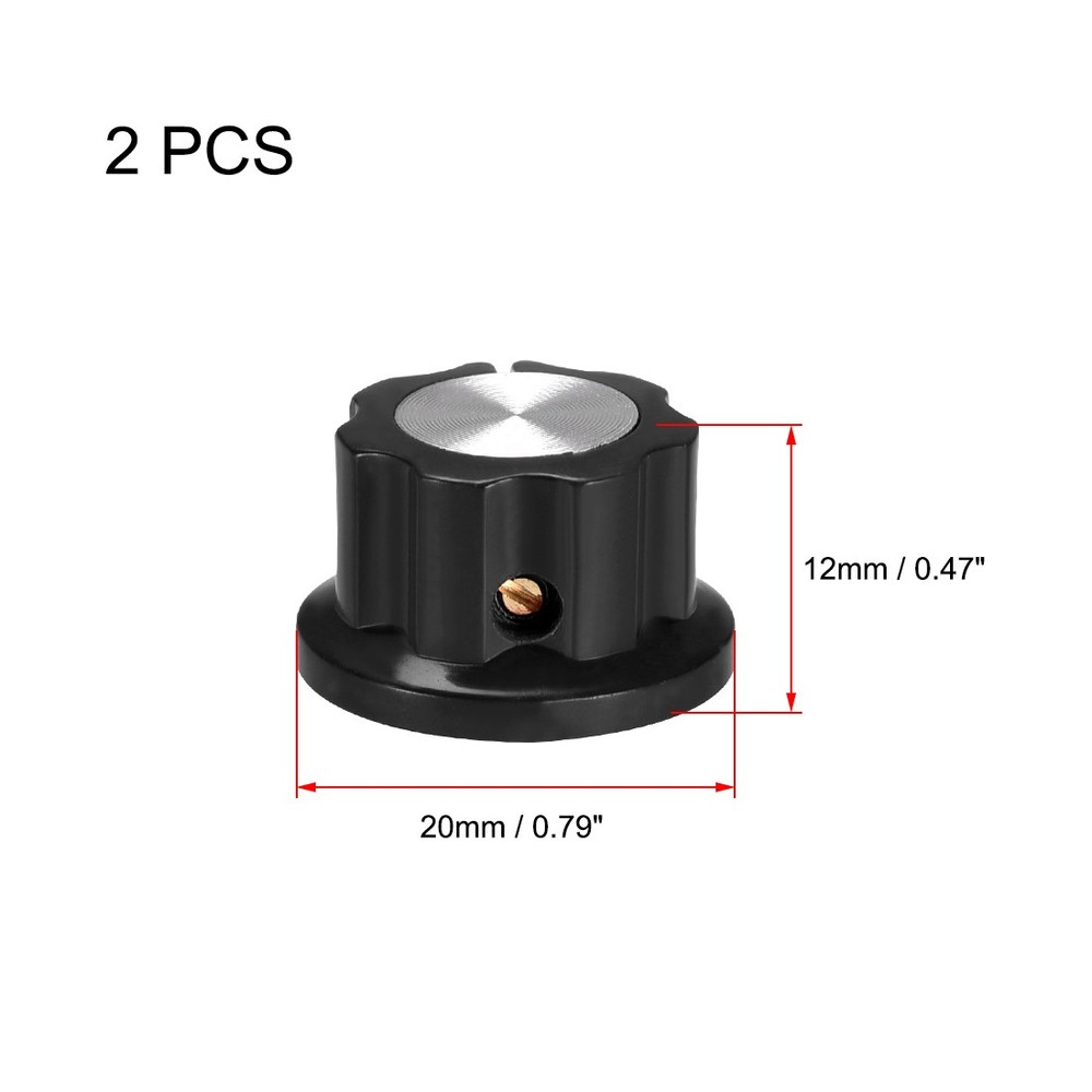 2pcs 6.4mm Shaft Hole Potentiometer Control Rotary Knobs Effect Pedal Knob Black
