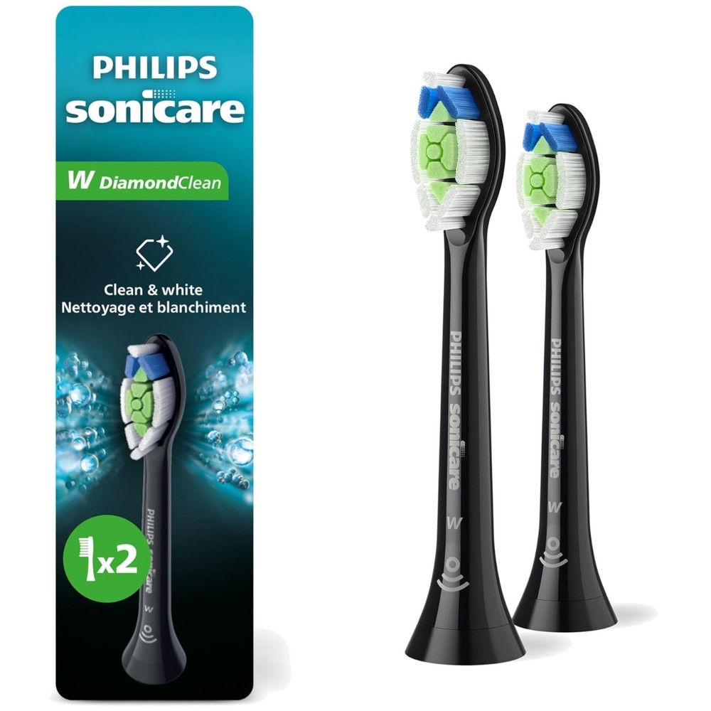 DiamondClean Toothbrush Heads, Black, 2 Pack