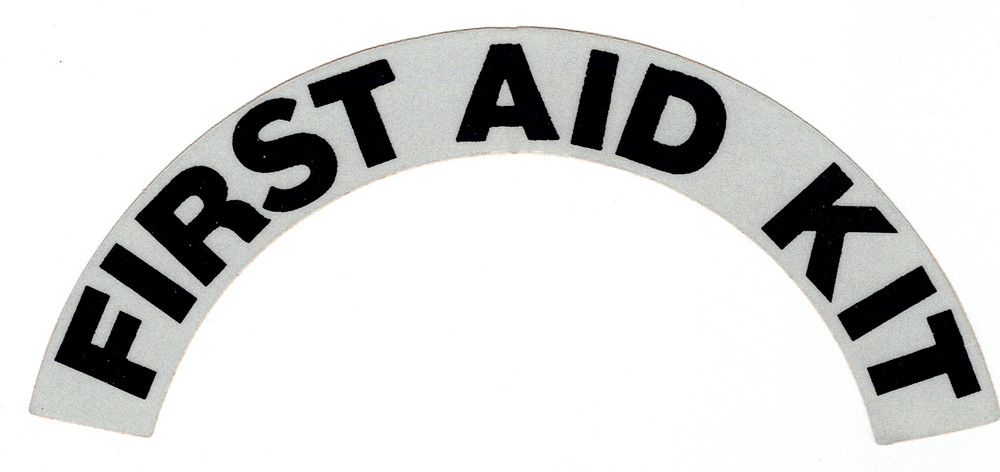 FIRST AID KIT  - Highly Reflective FIRE HELMET CRESCENT  DECALS -  A PAIR