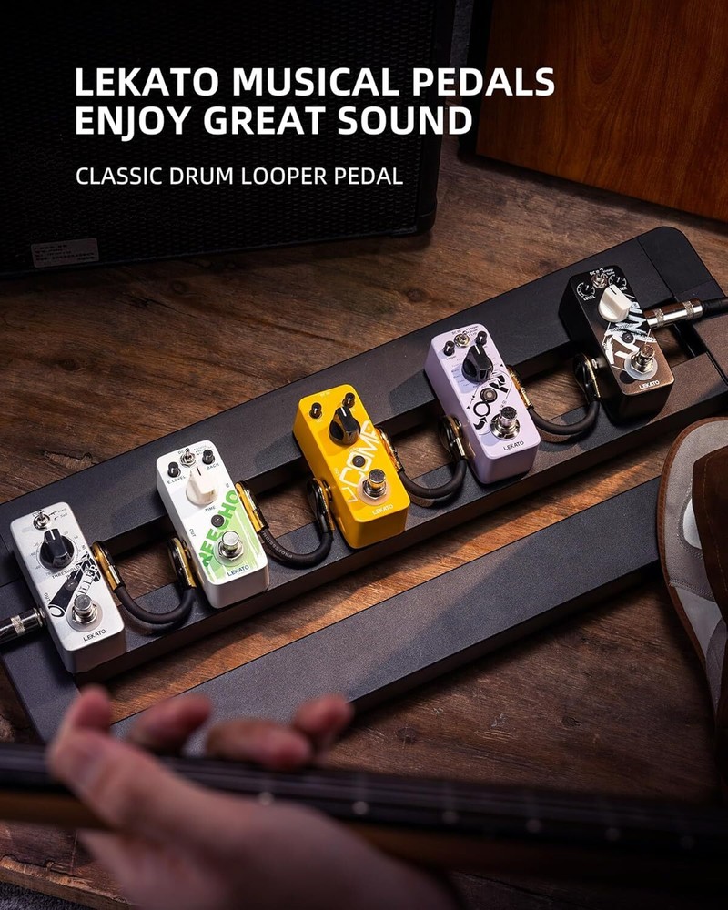 LEKATO Looper Guitar Pedal Loop & Drum Machine 20mins Loop 16 Different Drums