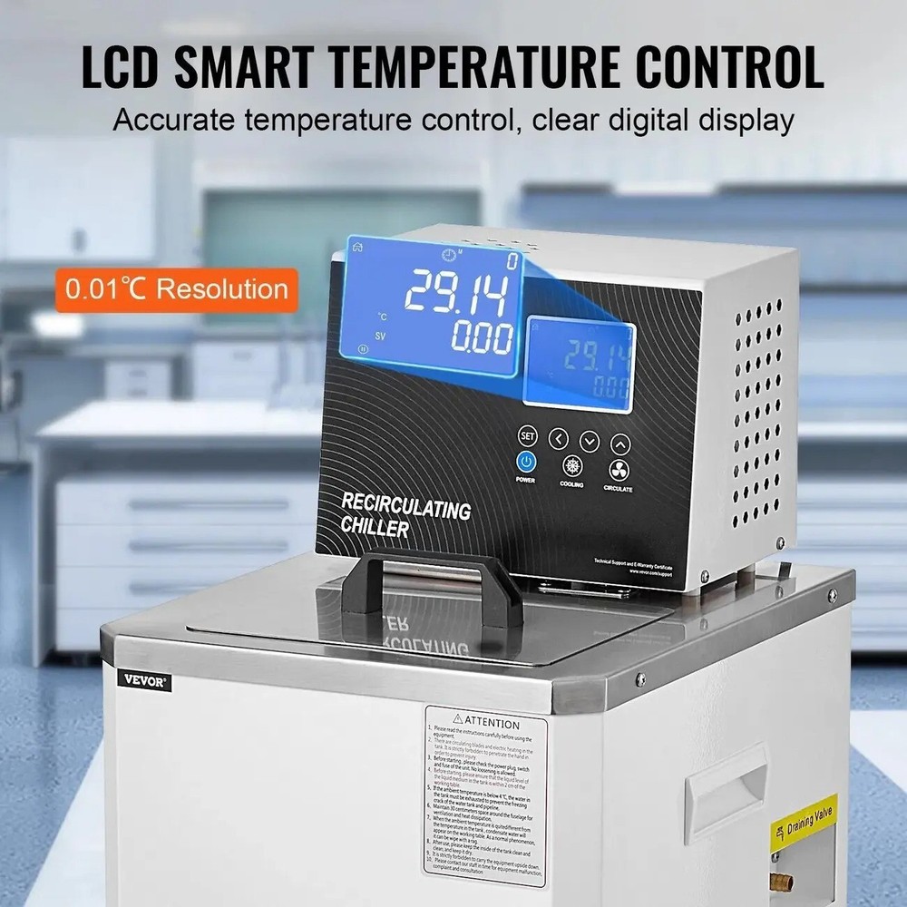 Lab Chiller Circulator Recirculating Cooler with Digital Display & Adjustable Te
