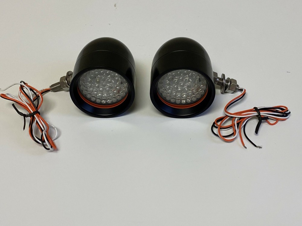 Custom Dynamics Billet Bullet with White LEDs Run/Turn - Black/Clear