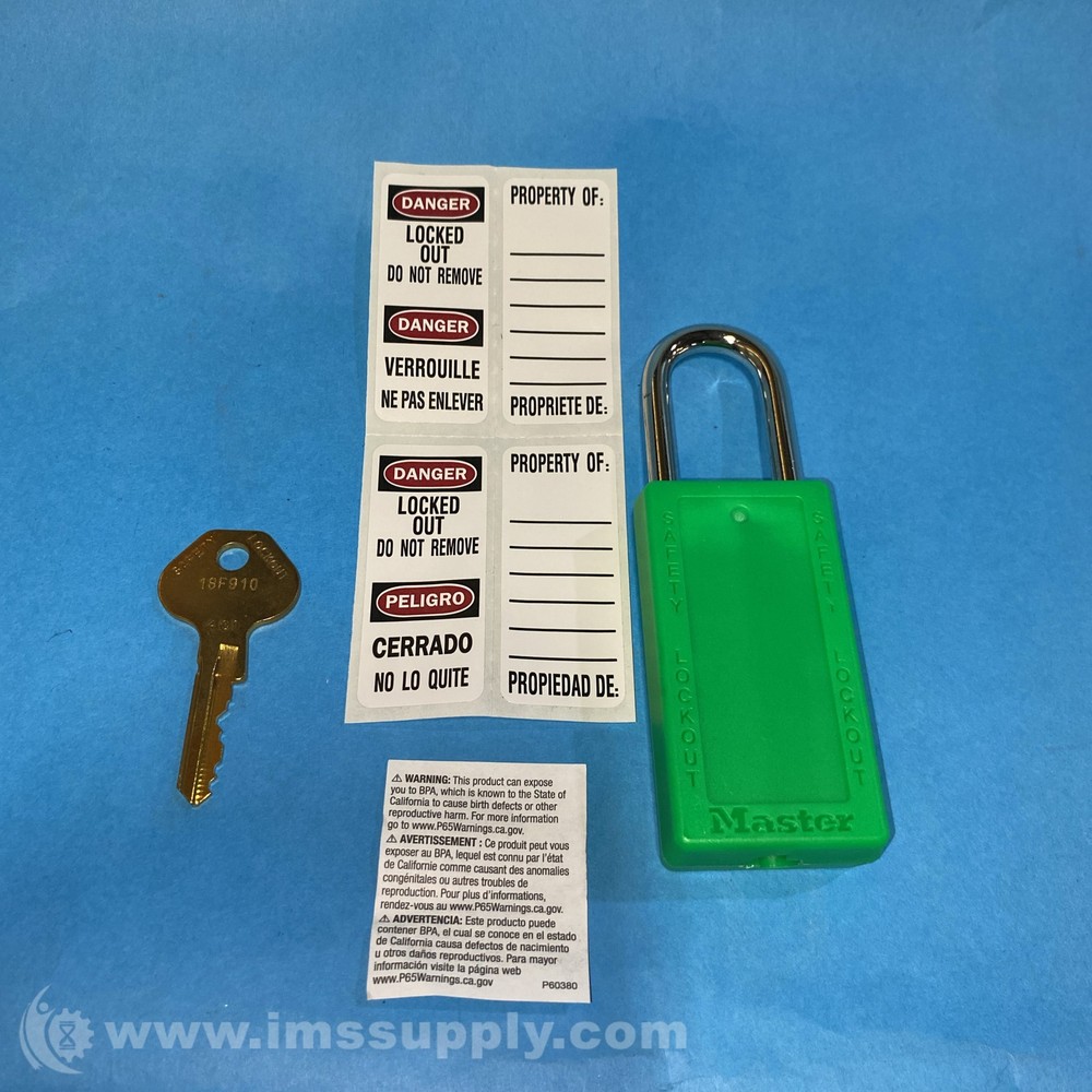 Master Lock 411GRN Lockout Tag Padlock FNOB
