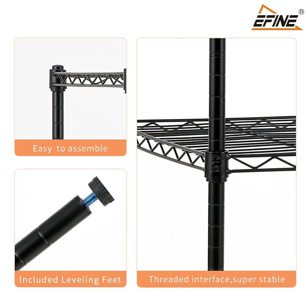 EFINE 2-Pack 3-Shelf Shelving Unit with 3-Shelf Liners, Adjustable Rack, Stee...