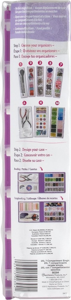 Portable Bead Organizer - 7 Transparent Locking Compartments for Craft Projects