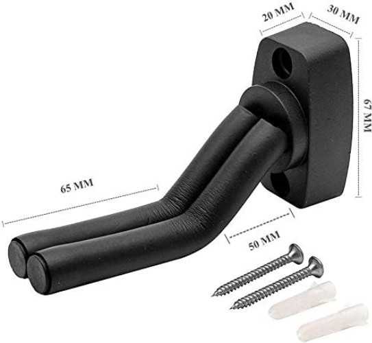 Modern Adjustable Guitar Hanger Set - 2 Pack Wall Mount for Instruments, 60 lbs