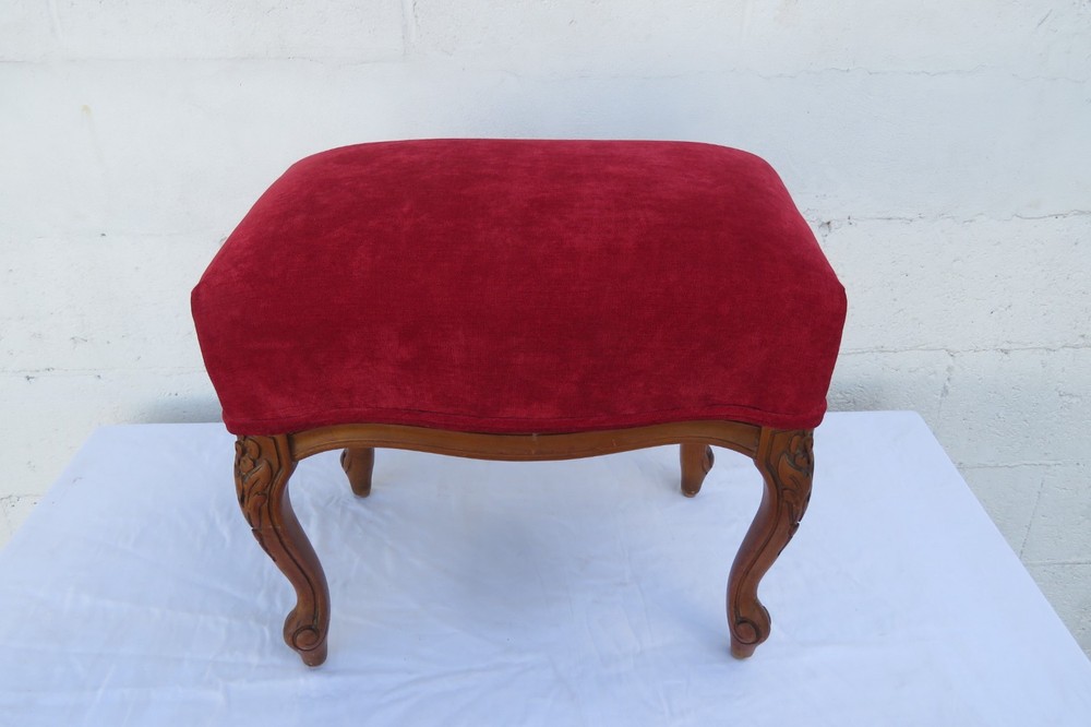 French Vintage 1960s Footstool Ottoman 6129