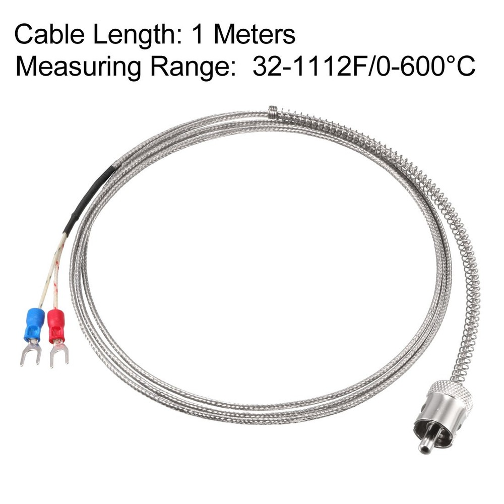 J Type Temperature Sensor Probe Circlip Type Thermocouple 3.3ft Cable