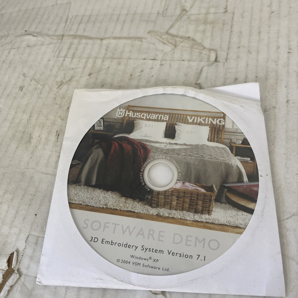 Husqvarna Viking Software Demo 3D Embroidery Tutorial Version 7.1 CD Only Win XP