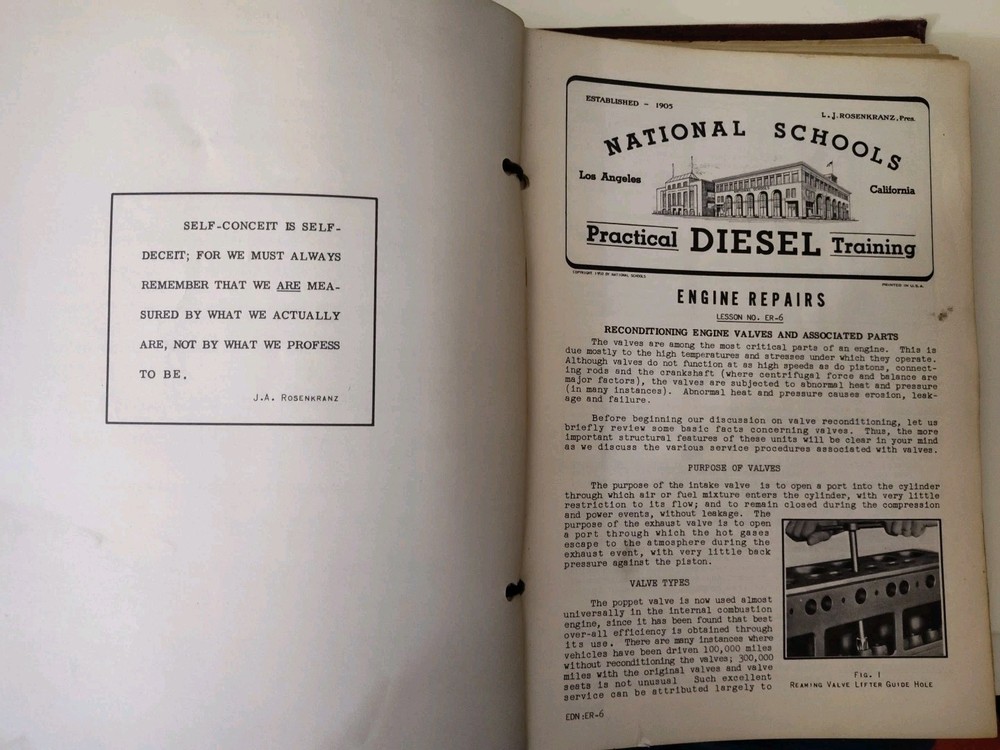 Vintage National Schools Practical Diesel Training Course Bound + 40 Booklets