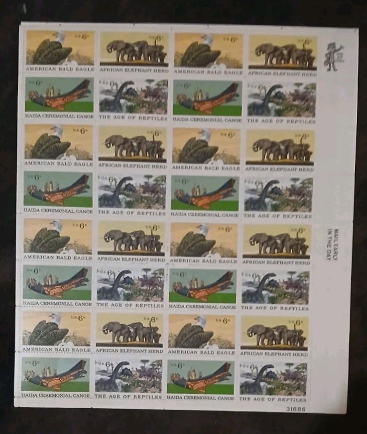 Scott 1387-90, 6 cent, Natural History, Sheet