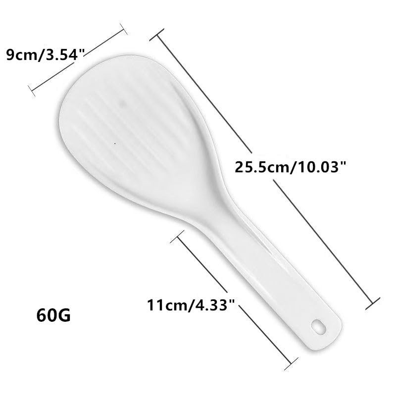 Extra Large Non Stick Plastic Rice Paddle Spatula, 11-3/4" Long, White