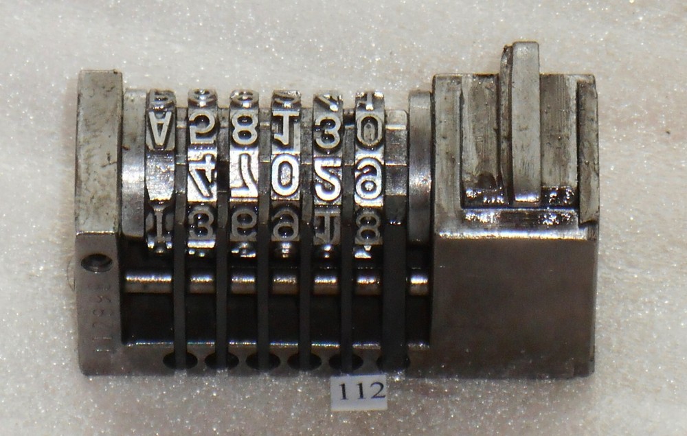 WMA | letterpress numbering machine | 112