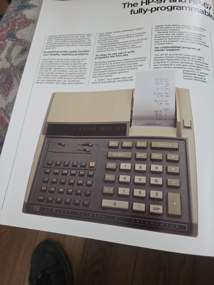 HP -97 + HP -67 CALCULATOR ADVERTISEMENT