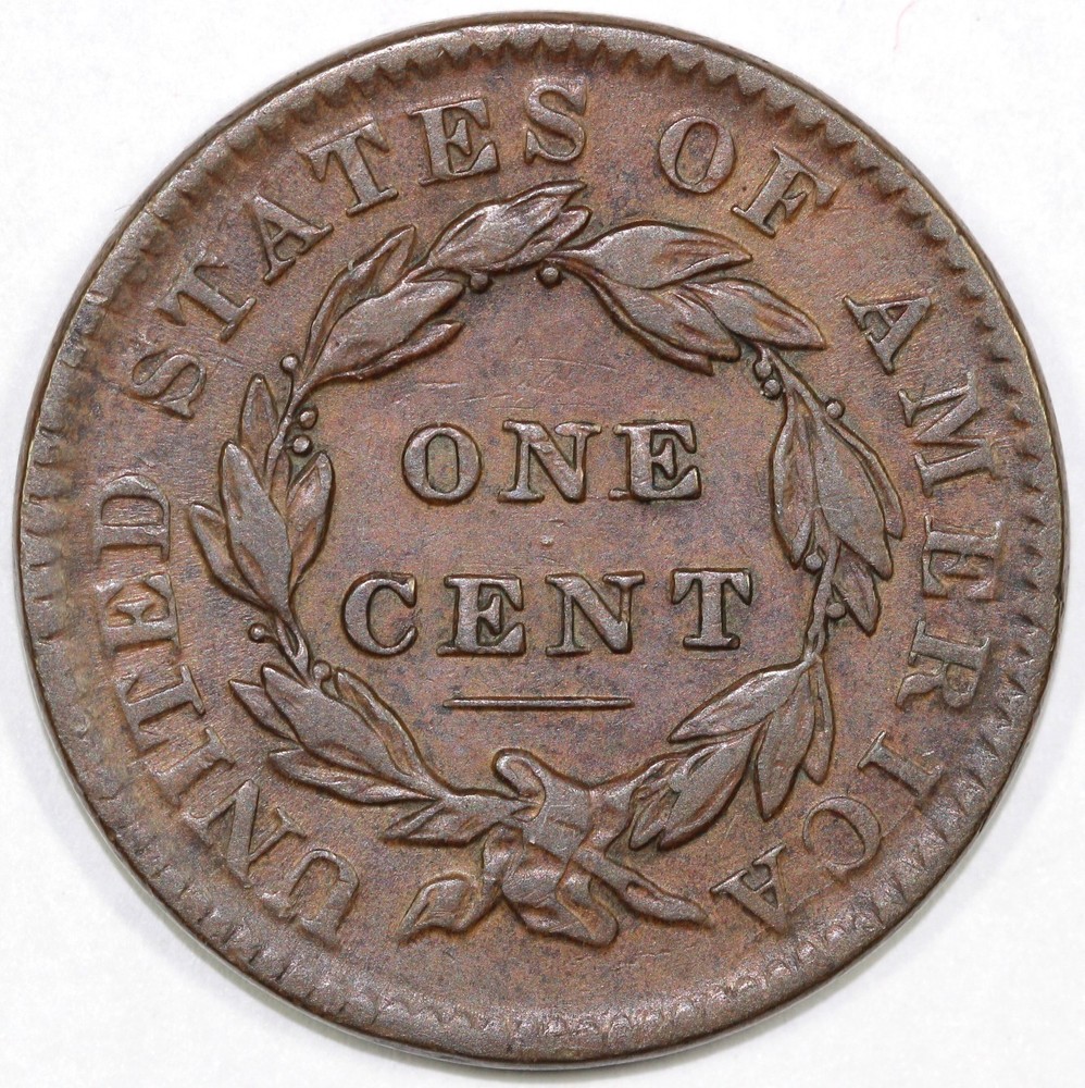 1833 1c N-2 Coronet or Matron Head Large Cent