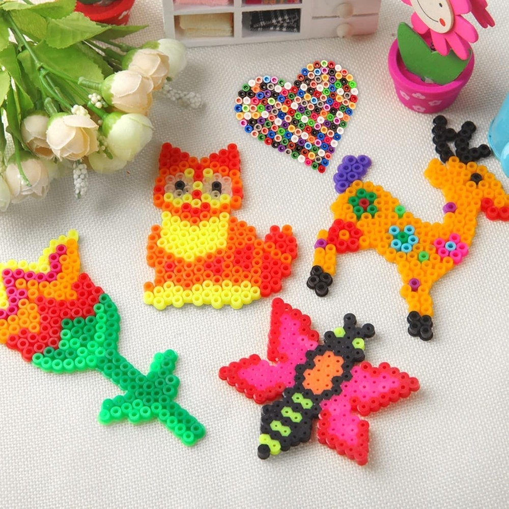 4-Pack Clear Fuse Beads Pegboards with Interlocking Design for Creative Projects