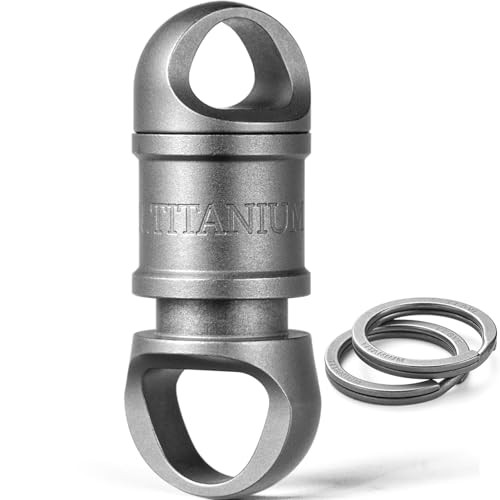 Quick Release Keychain with 2 Key Rings Titanium, Detachable Pull Apart Matte
