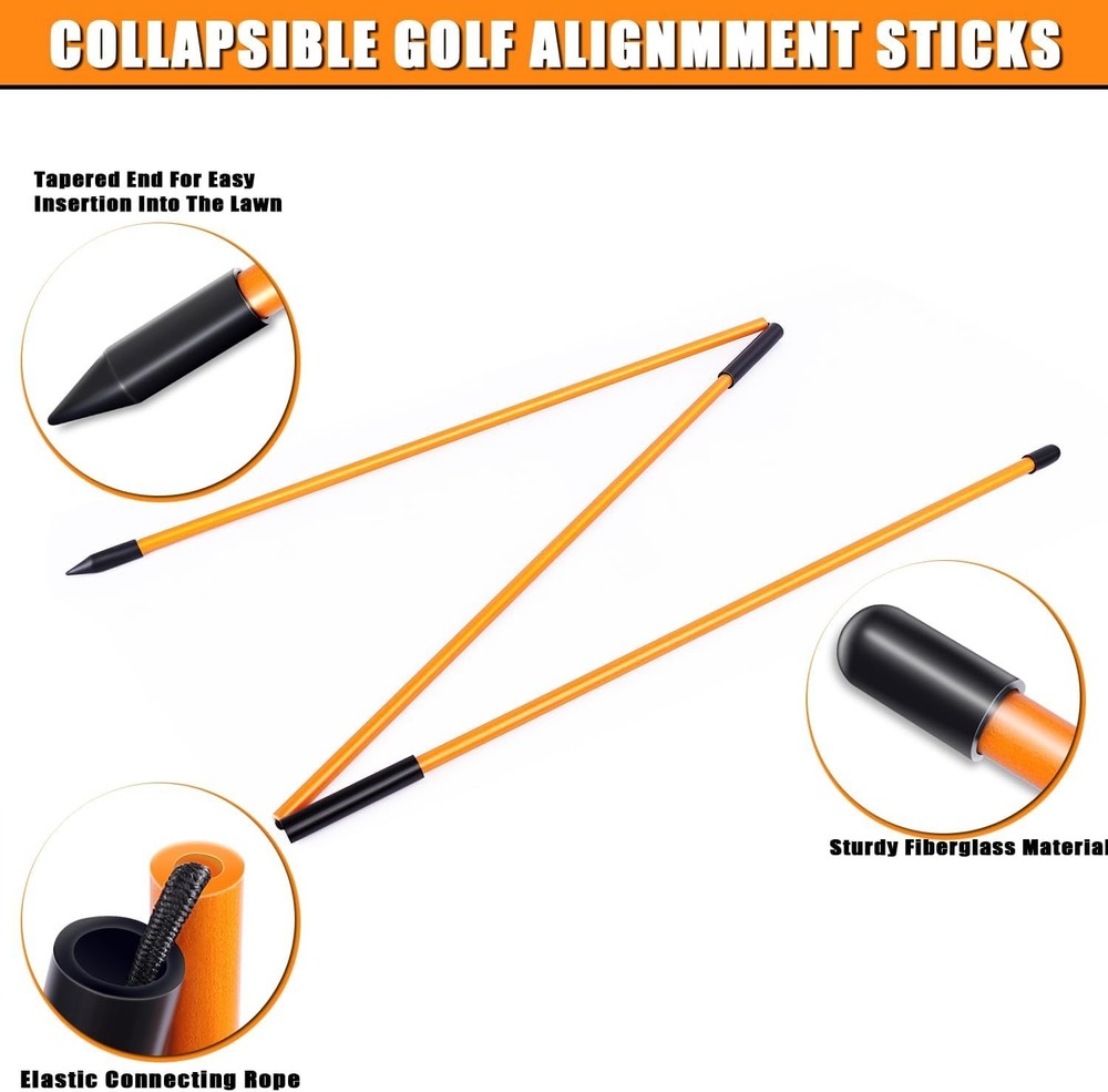 Professional Collapsible Golf Alignment Sticks, 48" Alignment Golf Stick Idea...