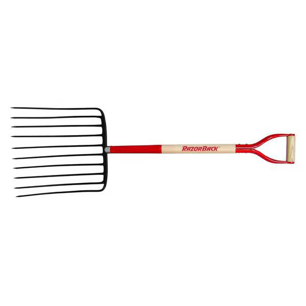 Razor-Back Ensilage Fork,D-Grip Handle,30in.LHandle 76125GR Razor-Back 76125GR