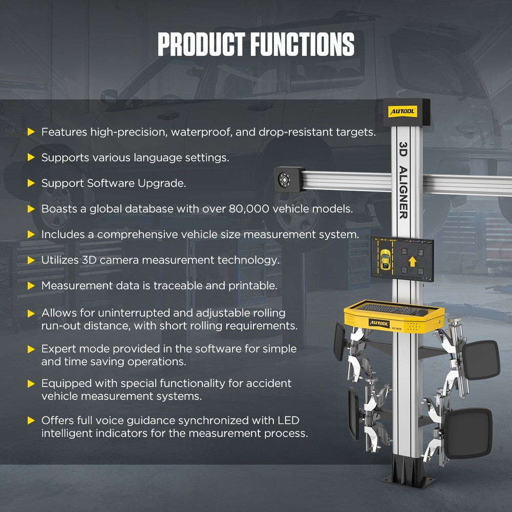 AUTOOL 3D Wheel Alignment Machine Wheel Aligner Car 4-Wheel Alignment System