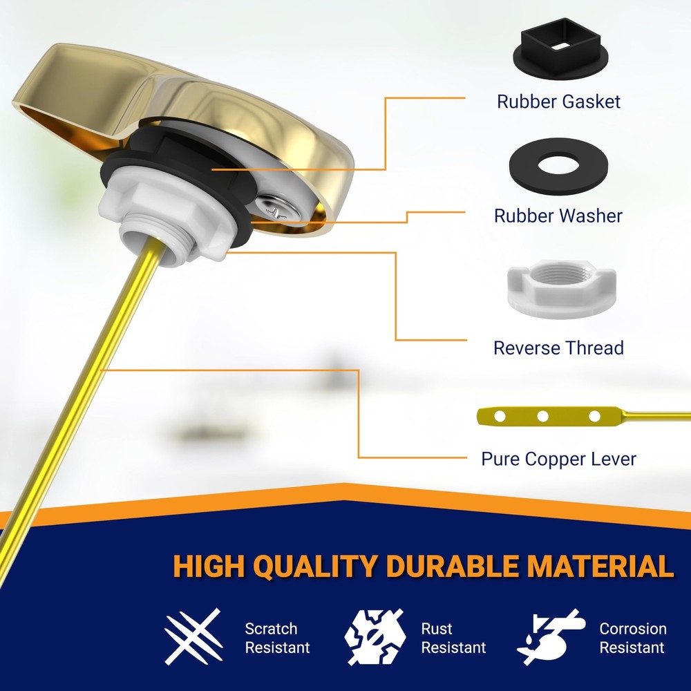 Polished brass side mount toilet handle