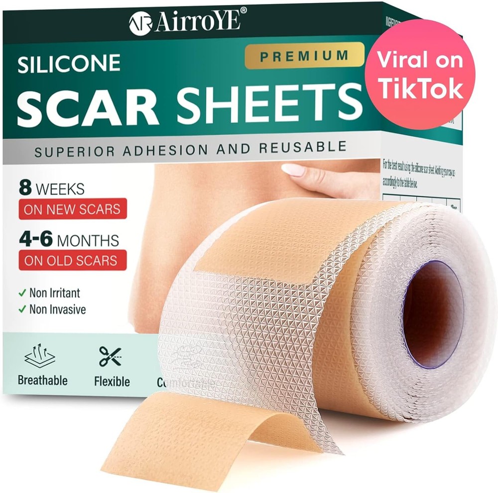 Silicone Scar Sheets, Tape 1.6"x 120" Roll, Light