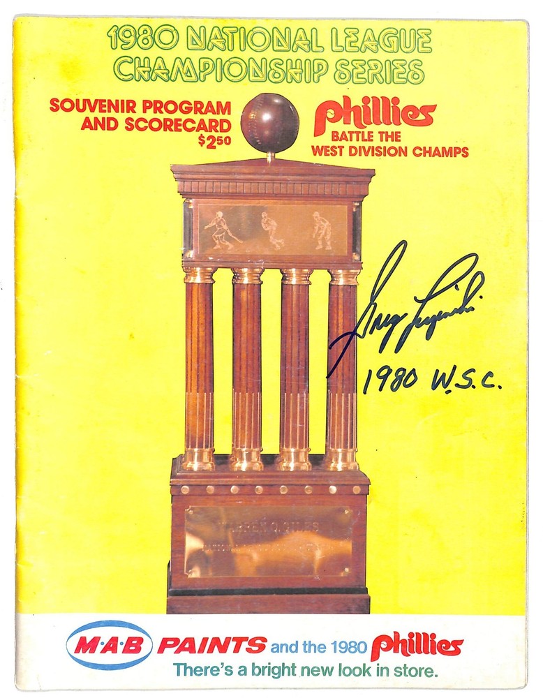 Greg Luzinski Autographed 1980 NLCS Program Phillies Astros