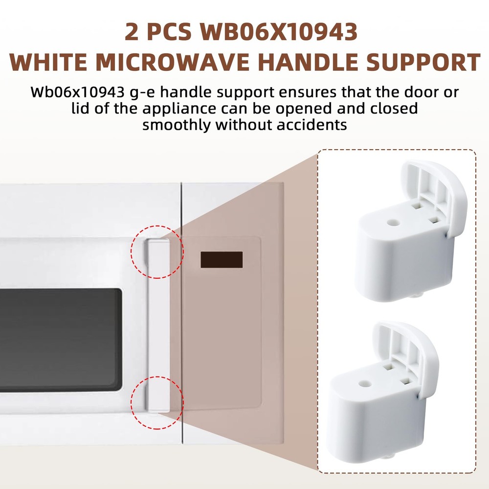 Upgraded 2 Pack WB06X10943 Handle Support Microwave Replacement Part by
